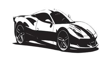 Monochrome Car Silhouette in Bold Black, Overlaid on White Canvas for Background and Textural Layers vector