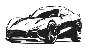 Minimalist Black Car Silhouette Monochrome Overlay on Pristine White Canvas for Layered Texture and Background vector