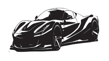Automotive Black Silhouette in Monochrome on White Canvas for Textured Overlay and Layered Backgrounds vector