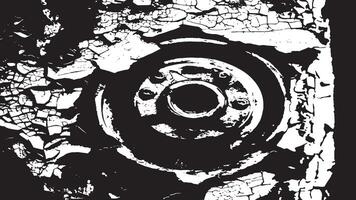 Heavily Distressed and Cracked Overlay Monochrome Texture with Grunge Wear for Background Layering vector
