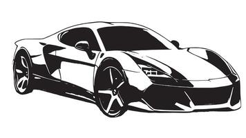 High-Contrast Car Silhouette in Black Monochrome, Layered Over White Canvas for Textured Background vector