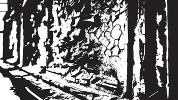 Distressed and Cracked Texture Overlay with a Weathered Grunge Style in Black and White for Background Layers vector