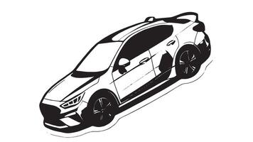 Monochrome Car Silhouette Overlay in Black on White Canvas for Textured Background and Layered Design vector