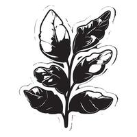 Black Silhouette of Plant Isolated on White Background for Texture Overlays and Nature-Inspired Backgrounds vector