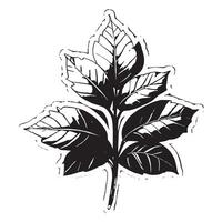Artistic Black Plant Silhouette on a White Canvas for Layered Overlays and Texture-Enhanced Backgrounds vector