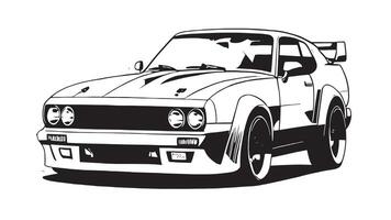 Retro Vehicle Black Silhouette Monochrome on White Canvas with Layered Texture for Overlay and Background vector