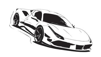 Black Silhouette Car Monochrome Overlay on White Canvas for Layered Backgrounds and Textured Overlays vector