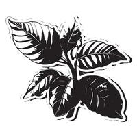 Artistic Plant Silhouette in Black on White Background for Organic Texture Overlays and Design Backdrops vector