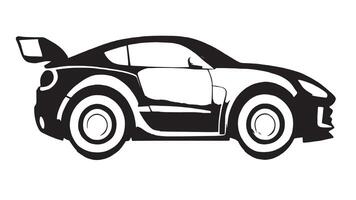 Classic Car Black Silhouette Monochrome Overlay on Crisp White Canvas for Background and Textured Layers vector