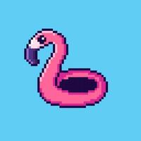 Pixel art Flamingo float game asset design vector