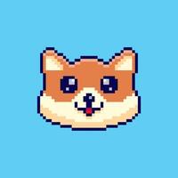 Pixel art cute dog game asset design vector
