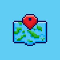 Pixel art map location design vector