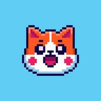 Pixel art cute cat game asset design vector