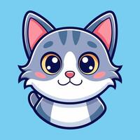 The close-up of the cat face showed its soft fur and endearing features in vivid detail. vector