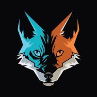 abstract illustration drawing of fox head vector