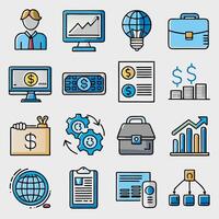 Set of icons related to finance. icon collection. Editable stroke vector