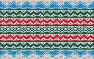 Knitted pattern seamless ethnic fabric Christmas color theme on white. traditional knitted pattern snow winter concept. Designed for knitted pattern ,background ,wallpaper ,embroidery ,textile ,fabric vector