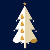 Christmas tree with a star on top and a few drops of oil on the branches vector