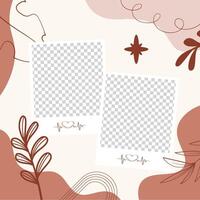 Frame photo aesthetic brown vector