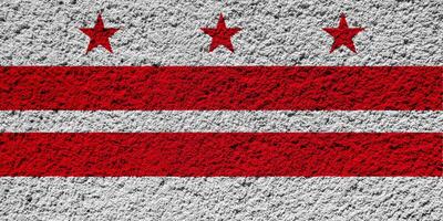 Flag of the city of Washington, DC, USA on a textured background. Conceptual collage photo