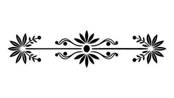 Monochrome floral design featuring intricate flowers in a black and white pattern, showcasing elegance and simplicity, flat illustration on white background vector