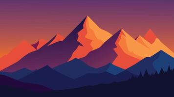 Vibrant display of with majestic mountains rising in the background under a clear sky, flat illustration. vector