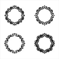 Stylish ornament frame on white background vector