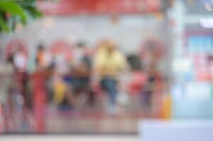 Blurred image of shopping mall with bokeh background photo