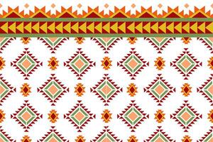 Geometric ethnic pattern. Ethnic boho seamless pattern. Tribal ornament. Aztec style, colorful fabric. vector