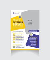 private tutoring flyer design layout vector