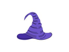 Flat style illustration for Halloween. A sketch of a witch's pointed hat. illustration. vector