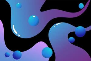 abstract fluidity background design with bubble style vector
