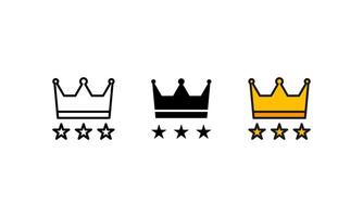 icon Crown.3 Crown Icons with line,glyp,and flat outline style.suitable for websites,etc. vector