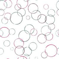 Colored abstract circle shapes seamless pattern. Overlapping pink and green paintbrush circles watercolor illustration. Geometric shape. Minimalist naive ornate for design projects, textile. vector
