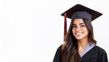 a young woman smiling brightly, wearing a traditional graduation cap, educational materials, announcements, or promotional content related to graduation or academic success photo