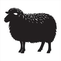 Sheep silhouette isolated on white background vector