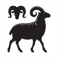 Sheep silhouette isolated on white background vector