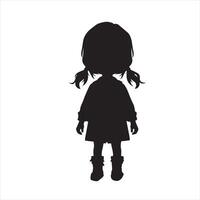 Little girl on white background. Character for computer game or thriller silhouette on white background vector