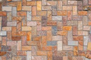 Brick pattern for a walking path in the park photo