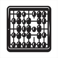 Black abacus mathematic count icon Silhouette white background vector