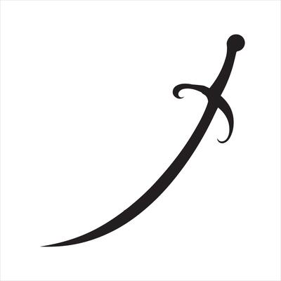 sword silhouette on white background