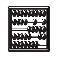 Black abacus mathematic count icon Silhouette white background vector