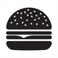 Hamburger silhouette on white background vector