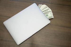 Lots of dollars on a beautiful background in a photo studio