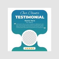 Client testimonial post and square banner design vector
