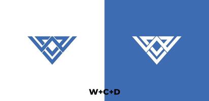 Letter W C D logo template design vector
