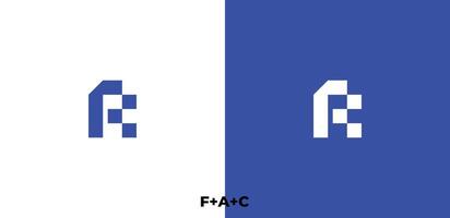 letra F un C logo modelo diseño vector