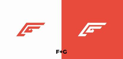 Letter F G logo template design vector