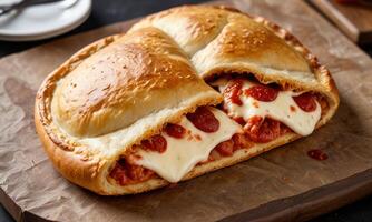 Gourmet Stuffed Pepperoni and Cheese Bread photo