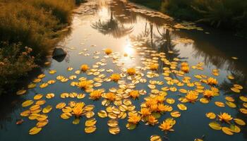 Autumn Reflections on a Tranquil River photo